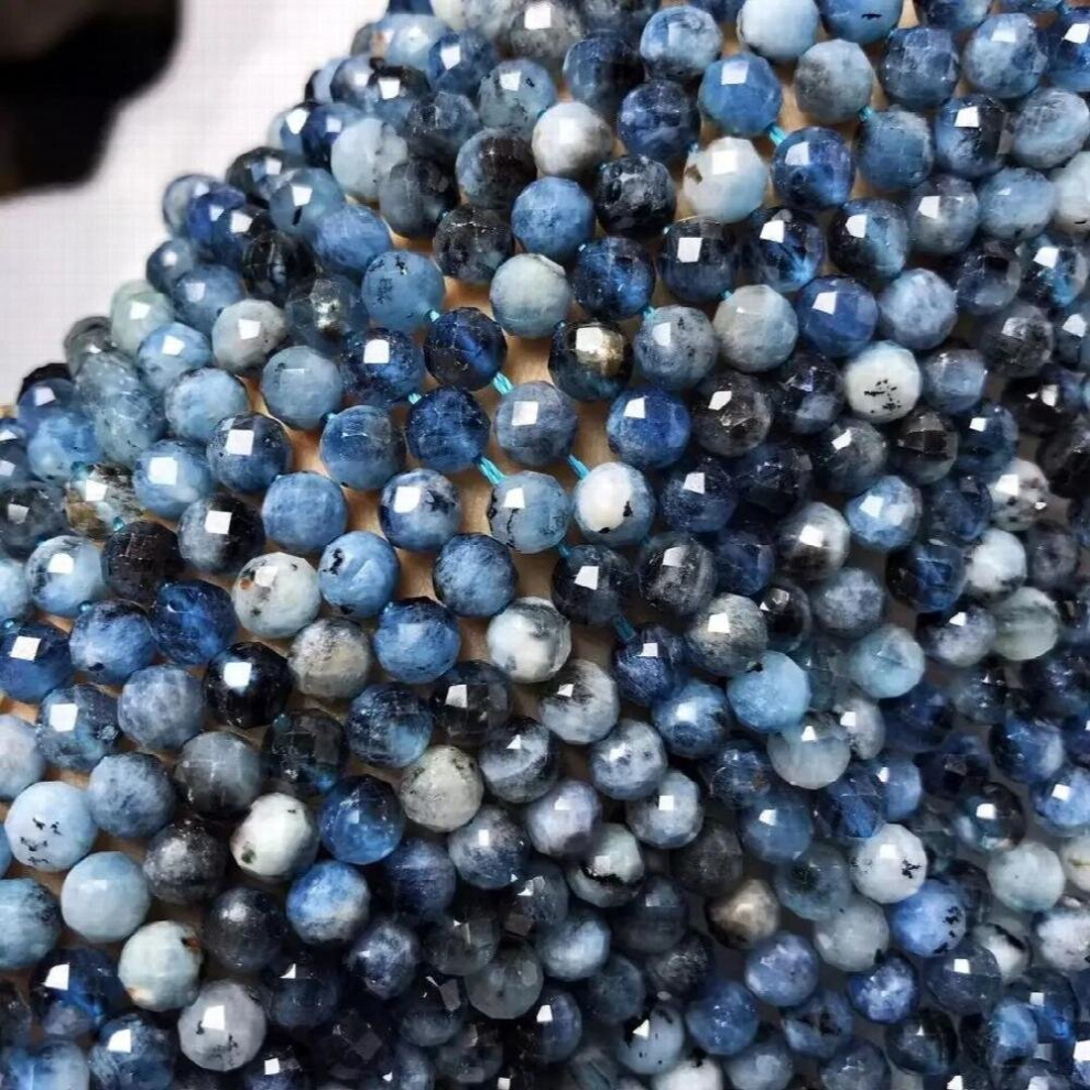 loose beads DEVIL NATURE Aquamarine faceted round 6mm for DIY jewelry making loose beads nature