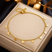 316L Stainless Steel Butterfly Anklets For Women Girl Leg Chain Non-fading Jewelry Gift Party