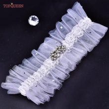 TopQueen VT03 Leg Ring Bride Sexy Lace Flower Rhinestones Pearls Wedding Garter Belt Bridal Thigh Leg Accessories