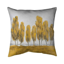 20 x 20 in. Seven Abstract Yellow Trees-Double Sided Print Indoor Pillow