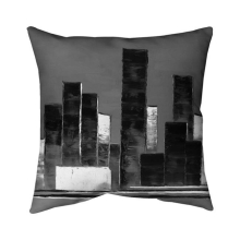 20 x 20 in. Abstract Black & White Buildings-Double Sided Print Indoor Pillow