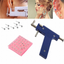 Stainless Steel+Plastic Instrument Studs Set BluePro Steel Ear Nose Navel Body Piercing Gun Tool Kit