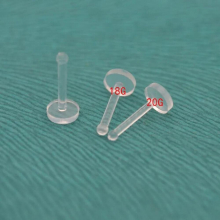 Clear Nose Stud Retainers Hide Nose Piercing 0.8mm 1mm Flat Top Flexible Bioflex PTFE SINGLE 18G 20 Gauge Body Jewelry