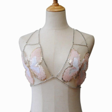 Hot Butterfly Crystal Body Jewelry Bra for Women and Girl Sexy Lingerie Rhinestone Bikini Body Jewelry Underwear