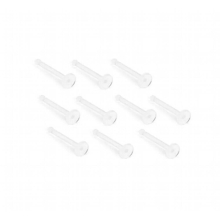 shippment 50pcs Acrylic BIOFLEX NOSE RETAINERS HIDE PIERCING CLEAR NOSE RING STUD Body Piercing Jewelry 20GX2MM Flat
