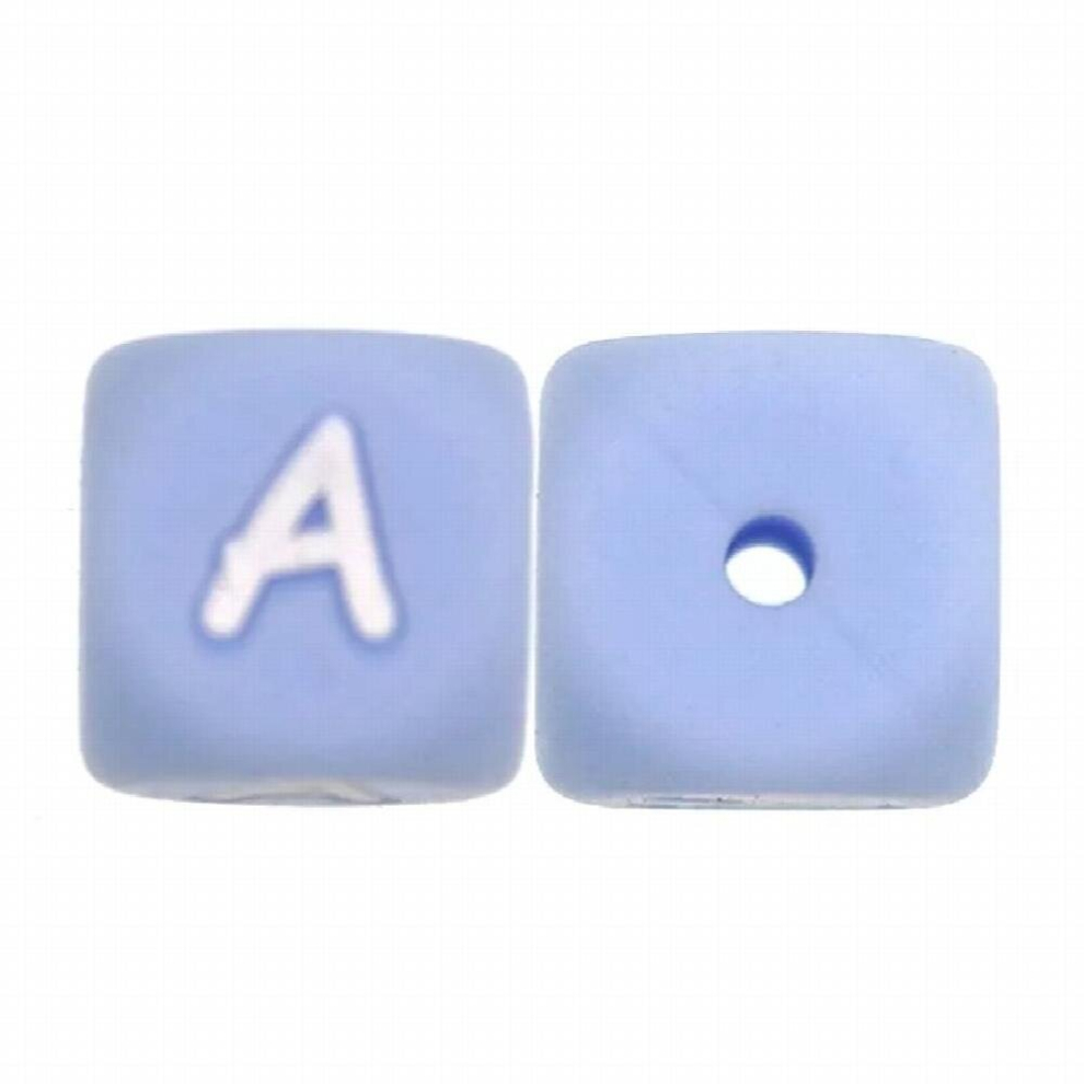 Kovict 12Mm 10Pcs Silicone Alphabet Letter Beads Baby Teeth Pacifier Chain Silicone Baby Teether Bpa Multicoloured