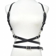 Punk Harajuku Garters Faux Leather Body Bondage Cage Sculpting Harness Waist Belt Straps Suspenders Belt Women Body Jewelry