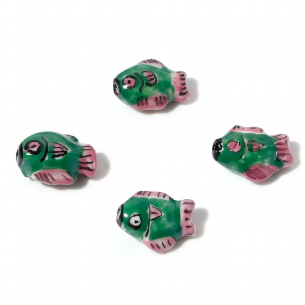 5PCs Cartoon Fish Shaped Ceramic Beads Hand Painted Ceramic Pendant Porcelain Beads For DIY Jewelry Making Accessories 15x12mm-image-OPC-PCSRTRC-NEW