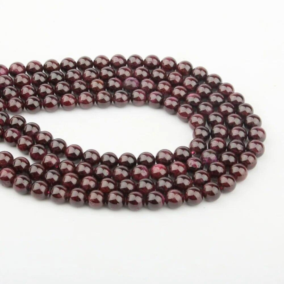 Natural Stone Beads Dark Red Garnet 4/6/8/10/12mm Jewelry Loose Beads for Jewelry Making Necklace DIY Bracelet-image-OPC-PCSRV5J-NEW