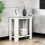 Costway 2-Tier End Table Wooden Sofa Bedside Table w/ Storage Shelf Nightstand 2