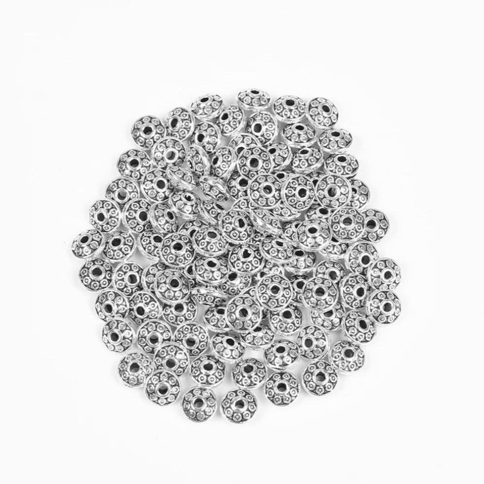 100pcs Tibetan Round Oval Spacer Metal Beads for Jewelry Making DIY Zinc Alloy Charm Accessory for Jewelry Bracelet Making-image-OPC-PCSRX2N-NEW