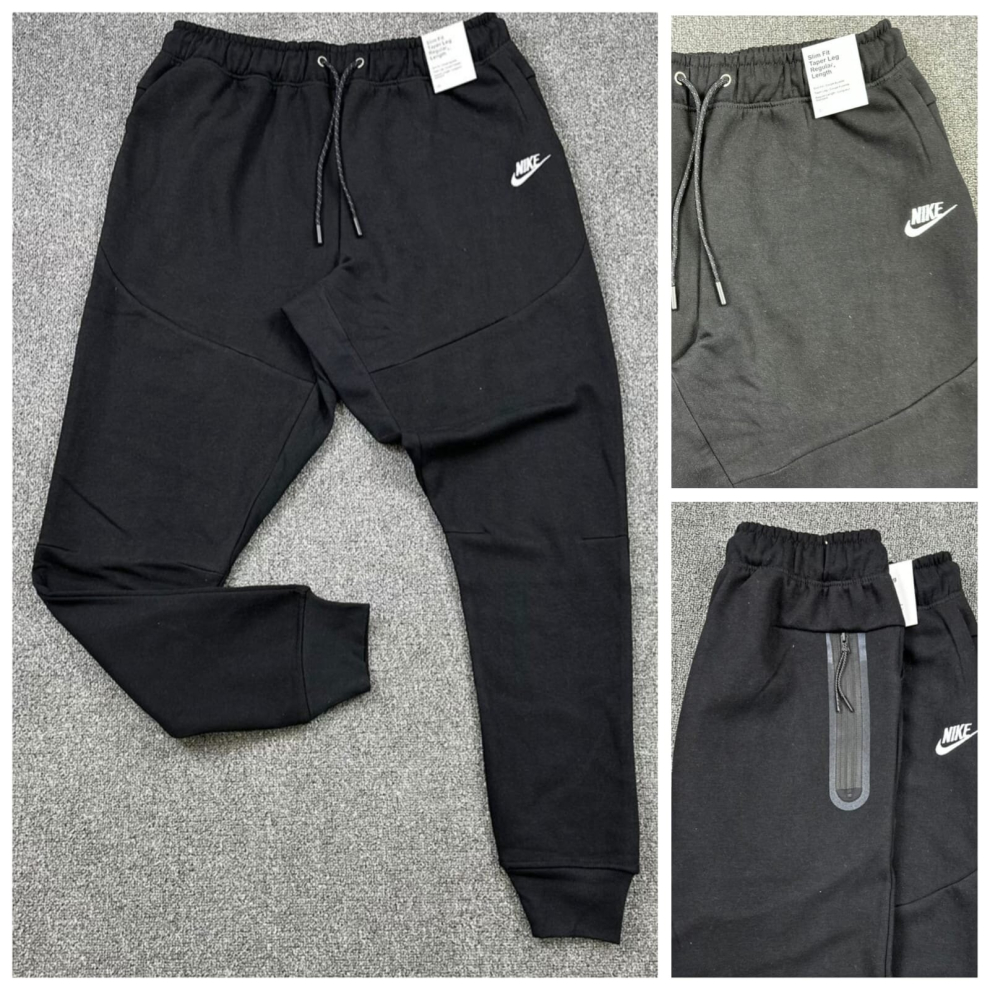 (BLACK, 2XL) Nike Mens Jogger Fleece Cotton Sports Track Pant