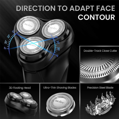 Men's Waterproof Electric Rotary Shavers 3-Direction Flex Heads 2
