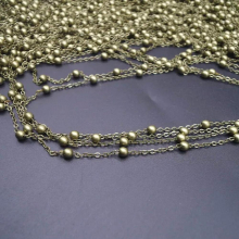 2m Rhodium/Silver/Gold/Antique Bronze Chain with Bead For DIY Jewelry Making Findings Necklace Bracelet Chain Accessories