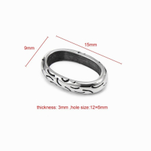 316L Stainless Steel Oval Large Hole Slide Beads 12x6mm Leather Cord Bracelet Spacer Charms DIY Jewelry Making Men Accessories