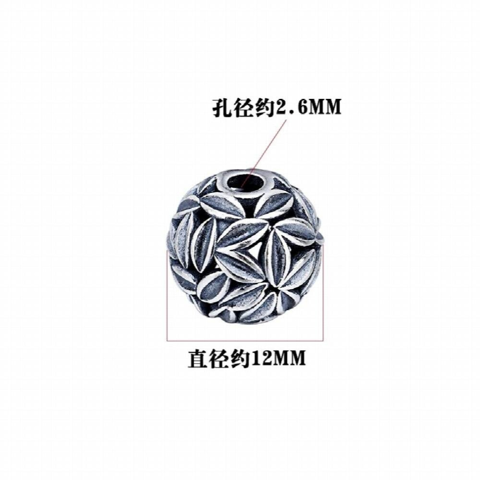 Hollow Leaf Beads loose beads separated beads 925 Sterling Silver Thai silver accessories hand DIY jewelry material Bracelet acc-image-OPC-PCSRZZB-NEW