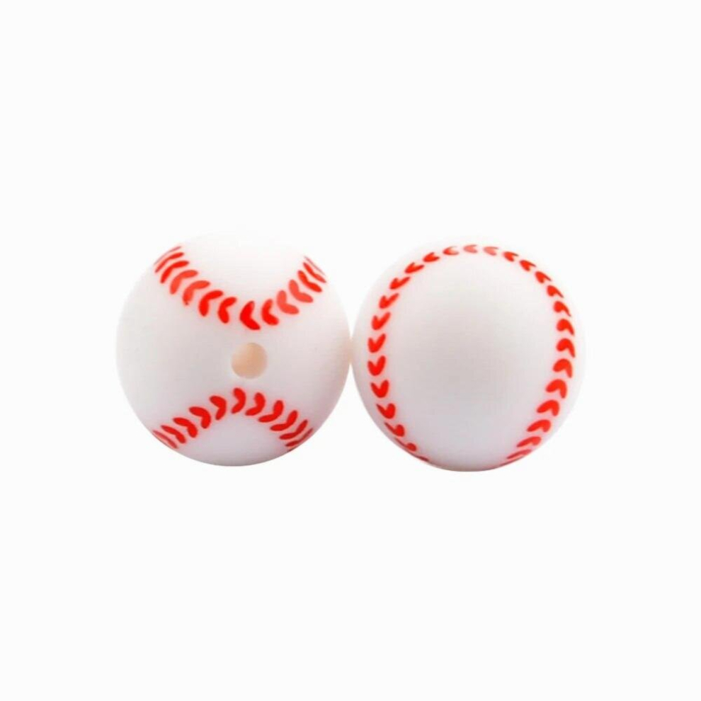 20 Pieces Tennis Silicone Beads Baby Molars Round Food 15mm DIY BPA Pacifier Chain Accessories Beads Baby Teeth