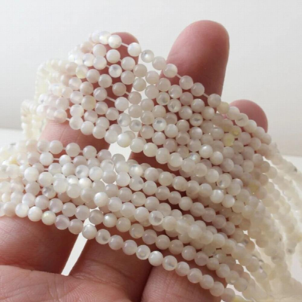 Natural 4mm small shellfish horseshoe round beads cylindrical diy beaded jewelry materials-image-OPC-PCSS5NH-NEW