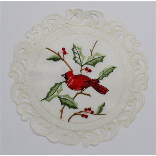 12 in. Cardinal on Holy Doily