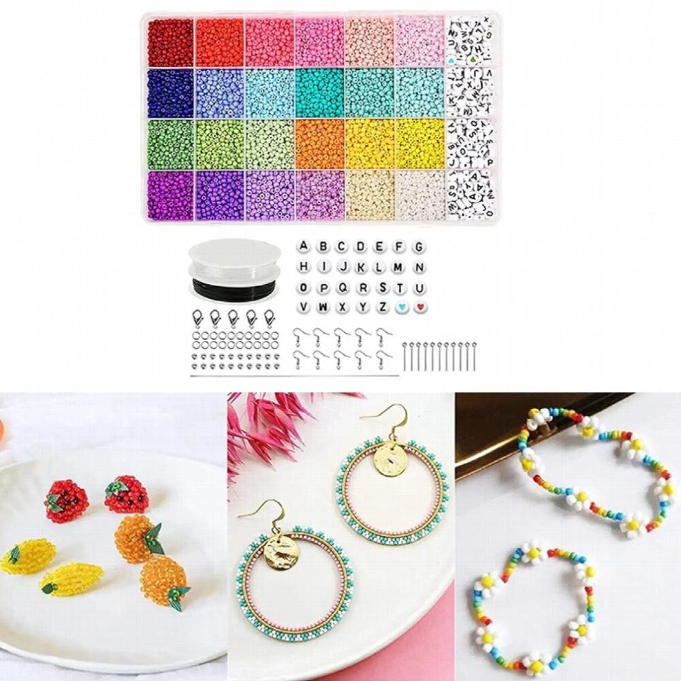 3mm Glass Beads Set Jewelry Making Bracelet Jump Rings Eye Pins-image-OPC-PCSS7MC-NEW