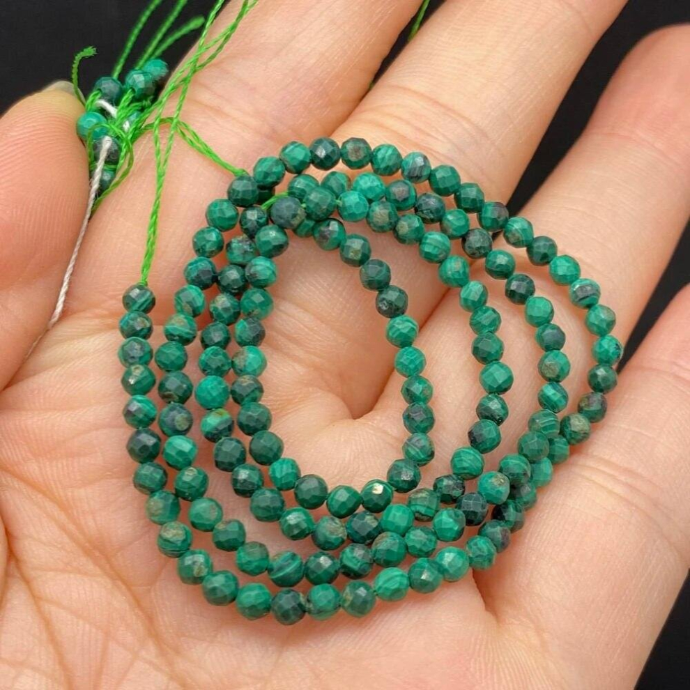 Natural Stone Beads Malachite Faceted Loose Beads 3mm For Jewelry Making DIY Necklace Bracelet Earrings Accessory-image-OPC-PCSS7ZC-NEW