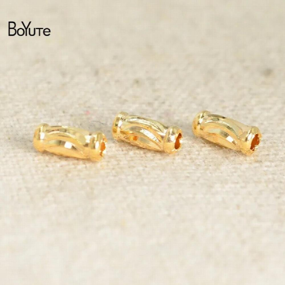 BoYuTe (100 Pieces/Lot) 3*7MM 1.6MM Hole Real Plating Drum Beads Diy Jewelry Accessories Loose Beads-image-OPC-PCSS8ND-NEW