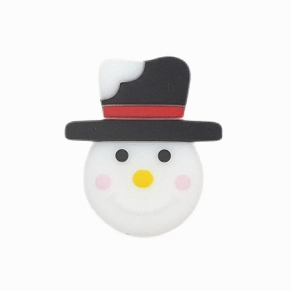 Chenkai 10pcs Snowman Silicone Beads Christmas Beads BPA Infant Chewable Dummy Necklace Pacifier Toy Gift Accessories