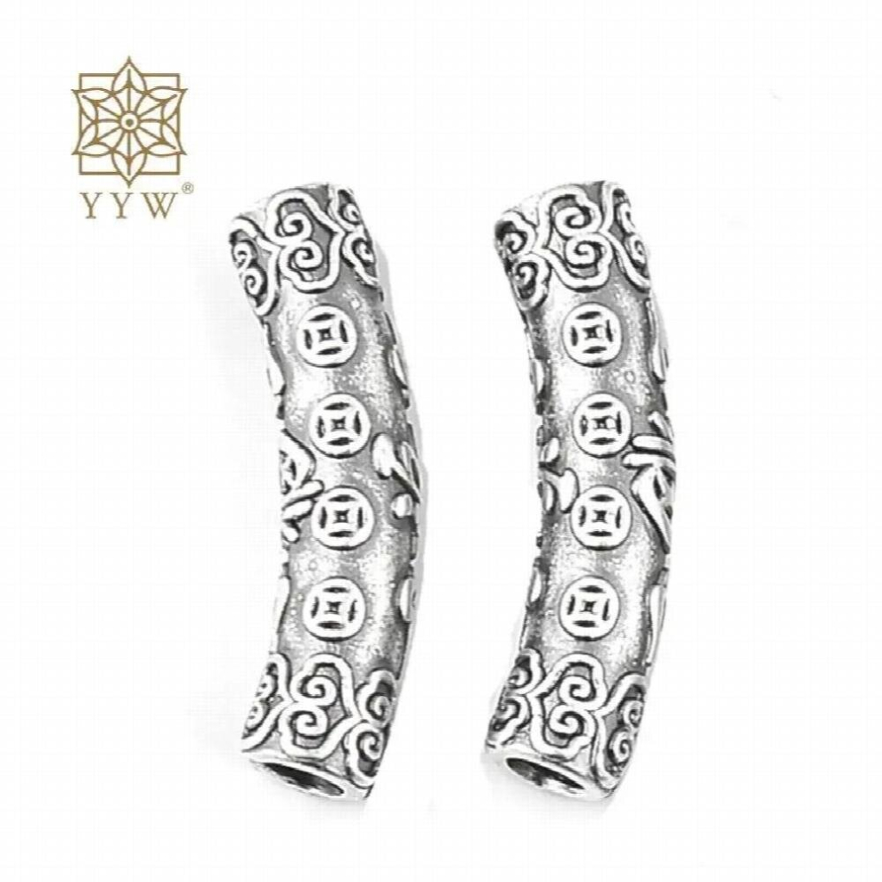 Curved Tube Beads Chinese Fu Money Blessing Letter Tube Loose Spacer Beads For Jewelry Making Diy Bracelet Necklace-image-OPC-PCSS8RW-NEW