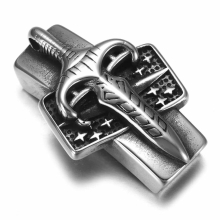 Stainless Steel Slider Beads Punk Sword 11*6mm Hole Slide Charms for Men Leather Bracelet Jewelry Making DIY Supplies