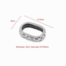 Oval Large Hole Spacer Beads 10x6mm Leather Cord Bracelet DIY Jewelry Making 316L Stainless Steel Men Slide Charms Accessories