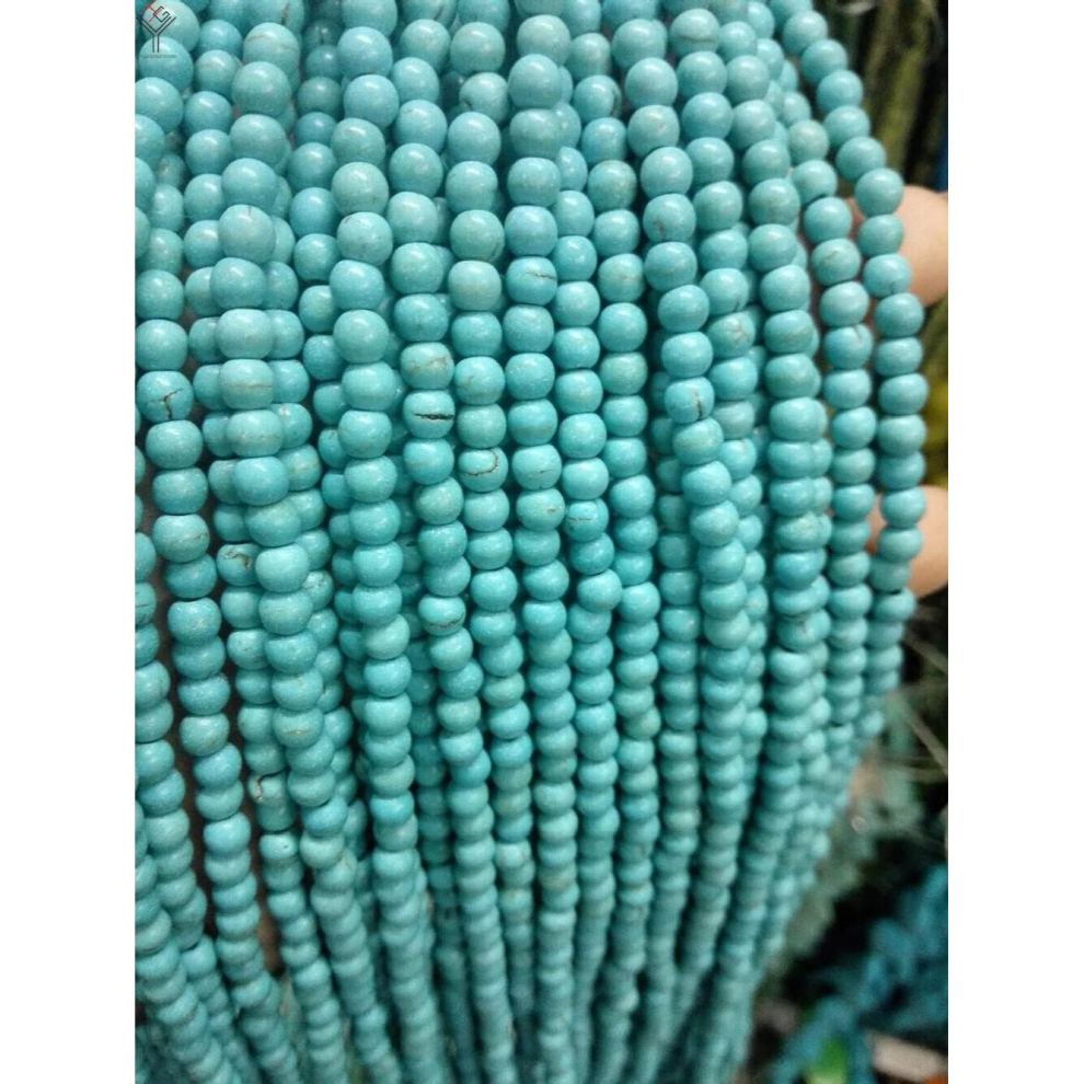 One Strands Loose Beads 4mm Light Round Ball stone Howlite bead / 16inch-image-OPC-PCSS968-NEW