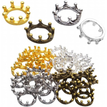 40pcs 3D Crown Pendant Charms Queen King Crown Beads Big Hole Spacer Beads for Bracelet Necklace Diy Crafts,17x6mm,12mm Hole