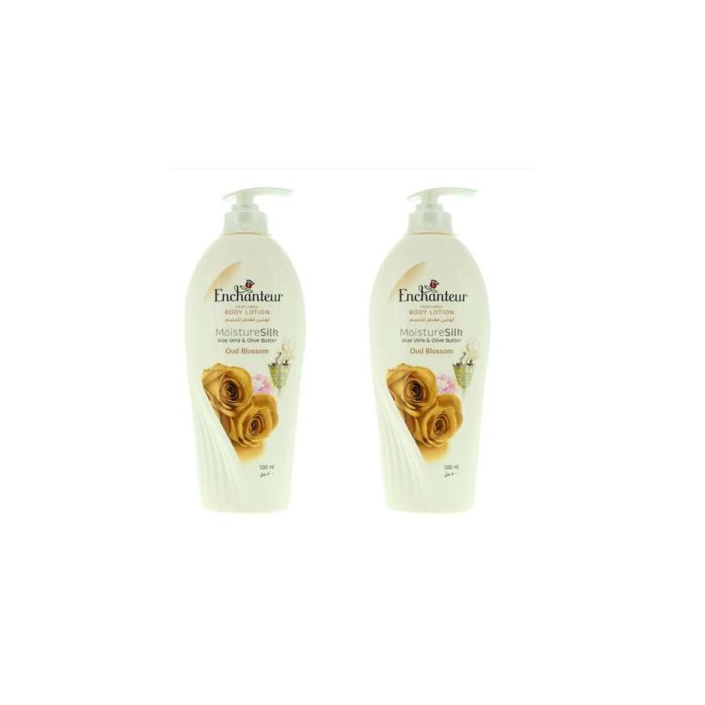 Enchanteur Moisture Silk Oud Blossom Perfumed Body Lotion 500ml Pack of 2