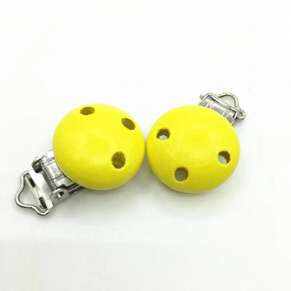 10Pcs/Lot Teether Of Wood Teething Pacifier Clip -Wood Universal Soother Clip Loose Beads- Baby Teether Chew Toy Multicoloured