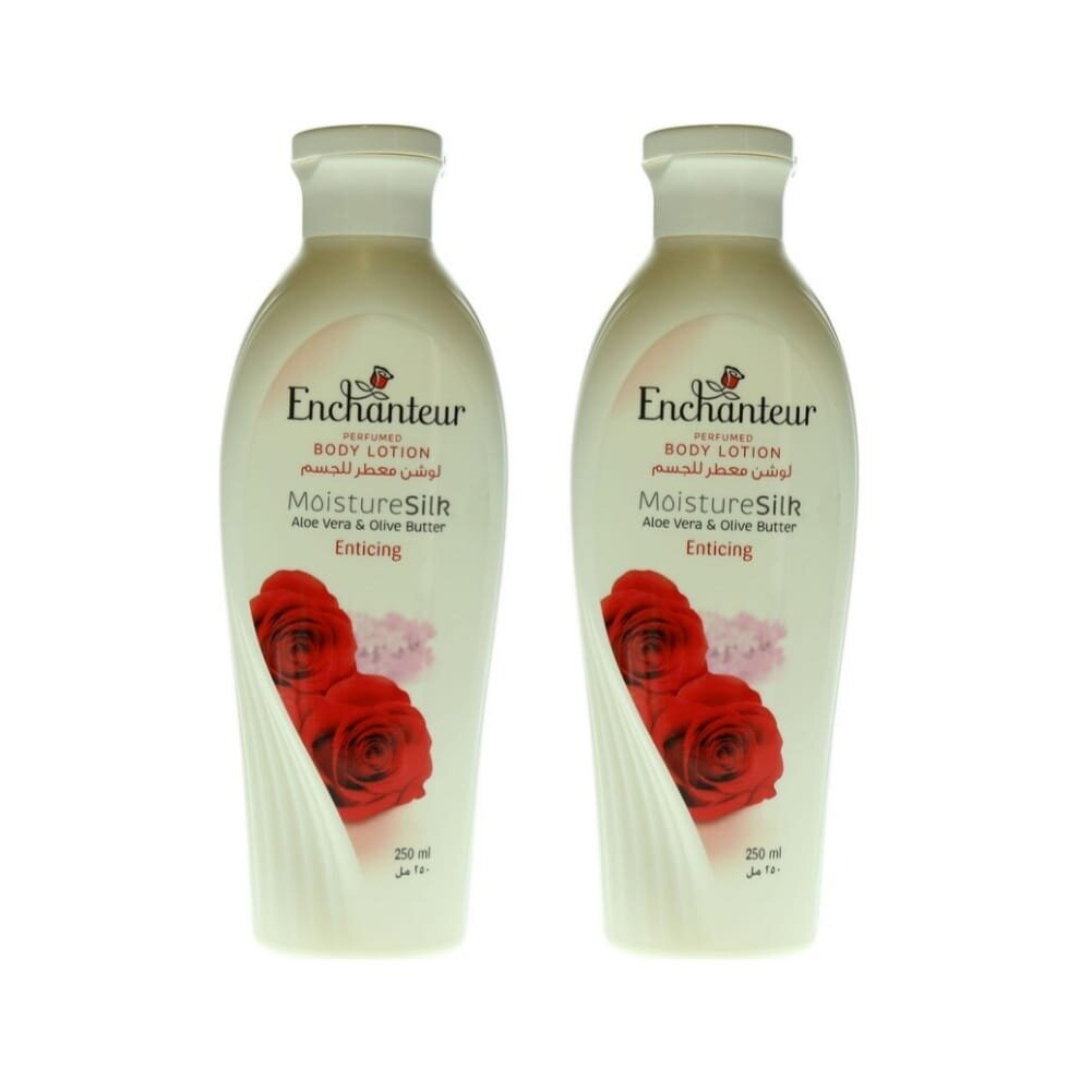 Enchanteur Moisture Silk Enticing Perfumed Body Lotion White For All Skin Types  250ml Pack of 2