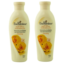 Enchanteur Moisture Silk Charming Perfumed Body Lotion White For All Skin Types 250ml Pack of 2
