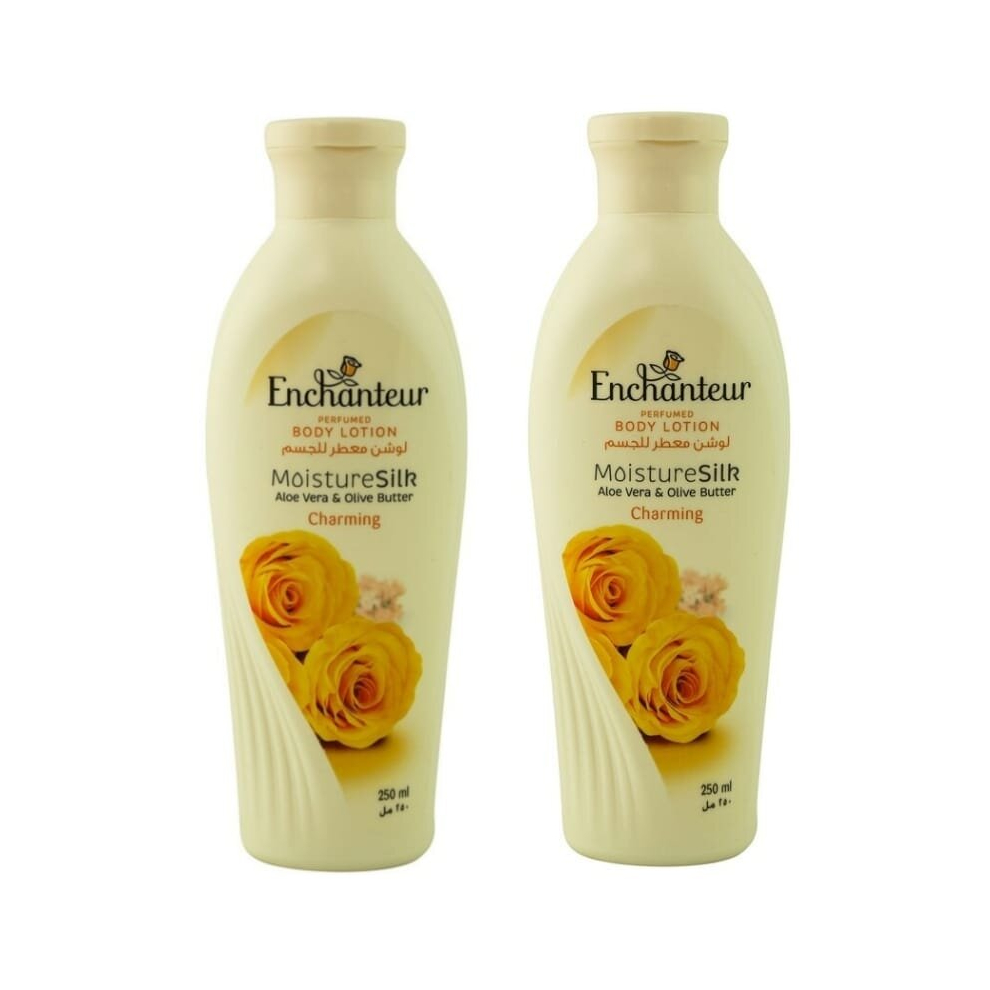 Enchanteur Moisture Silk Charming Perfumed Body Lotion White For All Skin Types  250ml Pack of 2