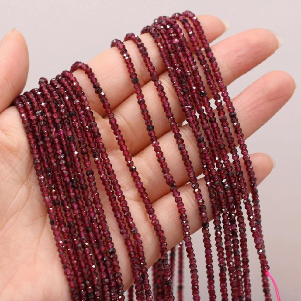 Natural Garnet Faceted Beaded Round Shape Beads for Jewelry Making DIY Necklace Bracelet Accessries 3x2mm-image-OPC-PCSSCXW-NEW