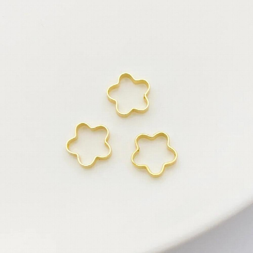 20Pcs Brass 14K Plated Frame Beads Heart Star Square Spacer Beads For Diy Jewelry Bracelet Necklace Making Craft Supplies-image-OPC-PCSSDVJ-NEW