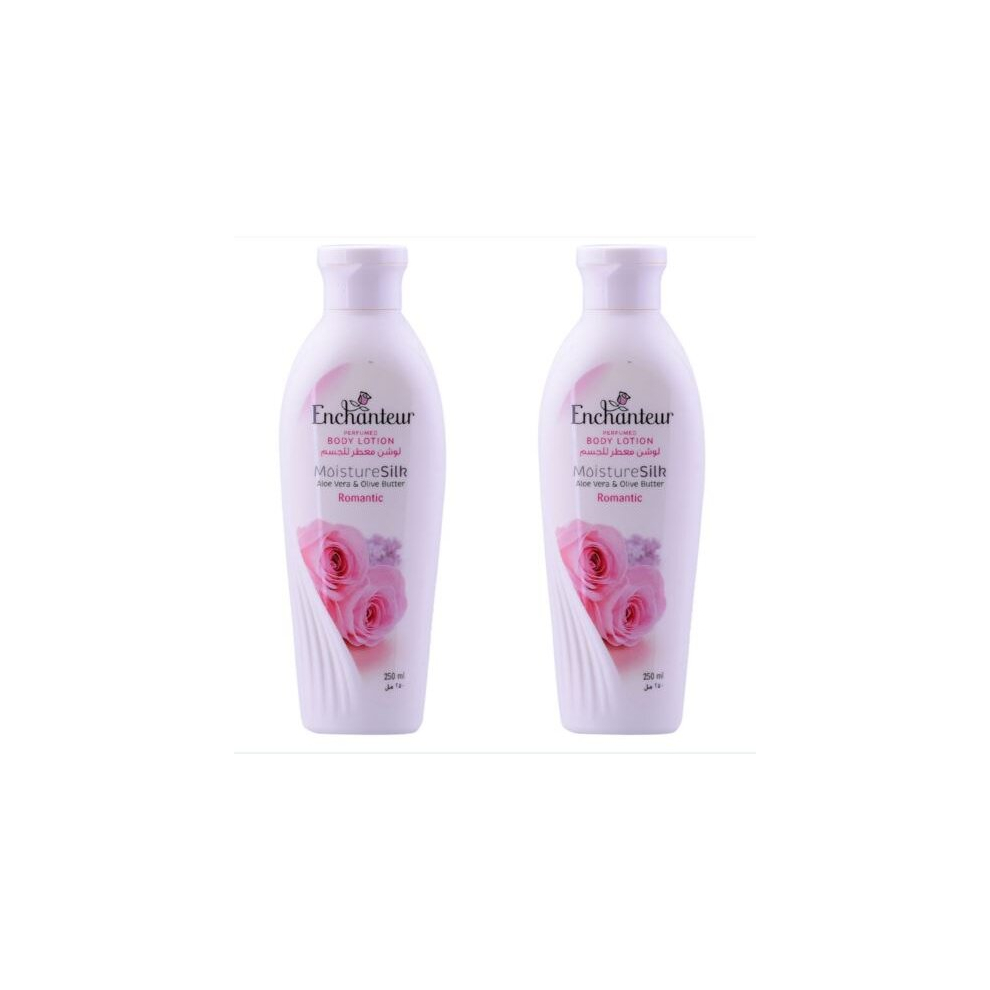 Enchanteur Hydrating  Moisture Silk Romantic Perfumed Body Lotion White 250ml Pack of 2