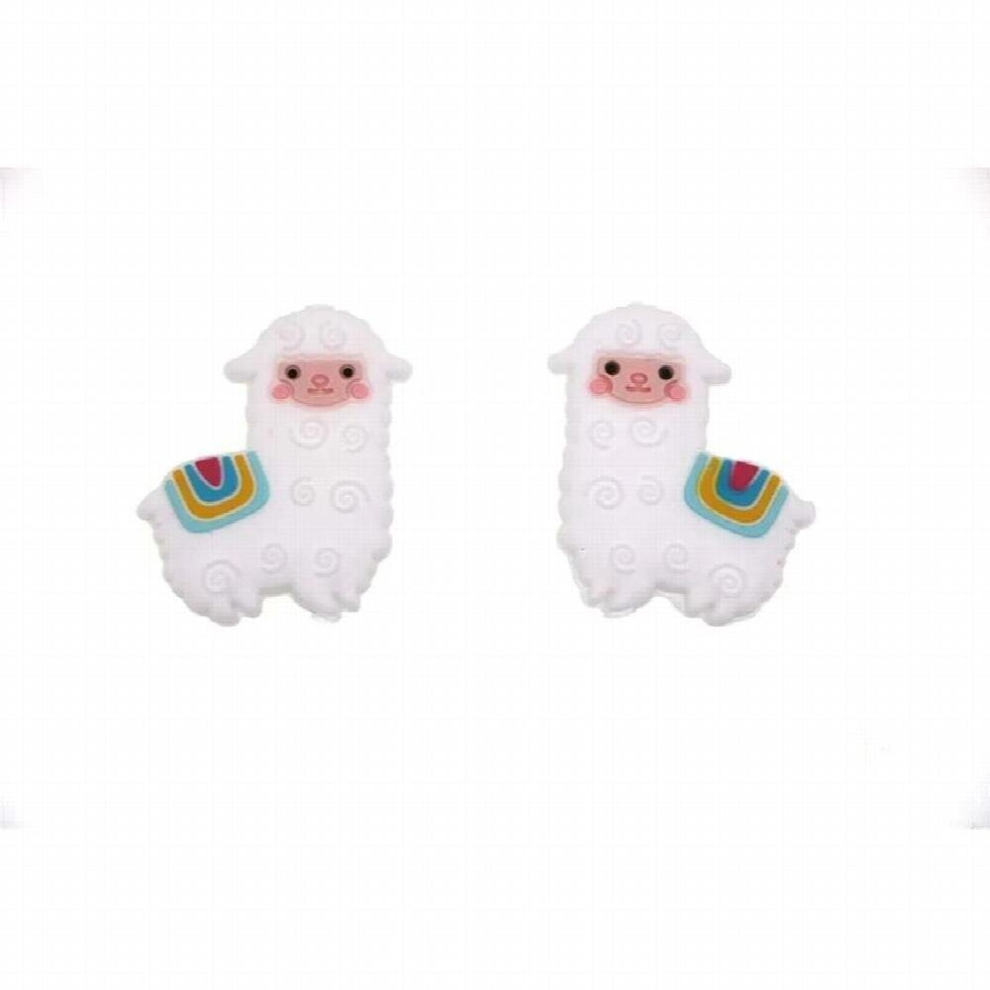 Kovict 50/100/200Pcs Sheep Baby Rodent Bpa Food Silicone Teething Nursing Pacifier Clip Silicone Beads Multicoloured