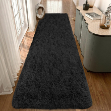 (80cm x 150cm (2ft 6" x 5ft), Black Shaggy Rugs) Fluffy Rug Non-Slip Shaggy Rugs Living Room Carpet