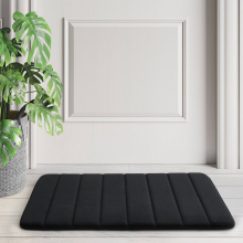 (50 X 80 cm, Foam BLACK) Non Slip Bath Mats Foam Chenille Bath Door Mats