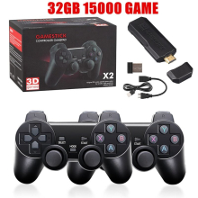 Video Game Stick 4K GD10 Console 2.4G Double Wireless Controller 40000 Games 128GB Retro Games for TV Boy Christmas Gift