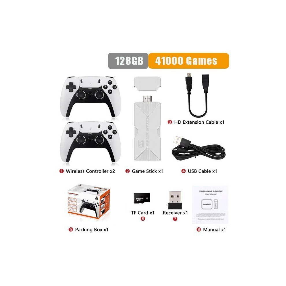 P5 PRO Video Game Console 2.4G Double Wireless Controller Game Stick 4K 41000 Games 128GB Y6 Plus Retro Games Boy Christmas Gift