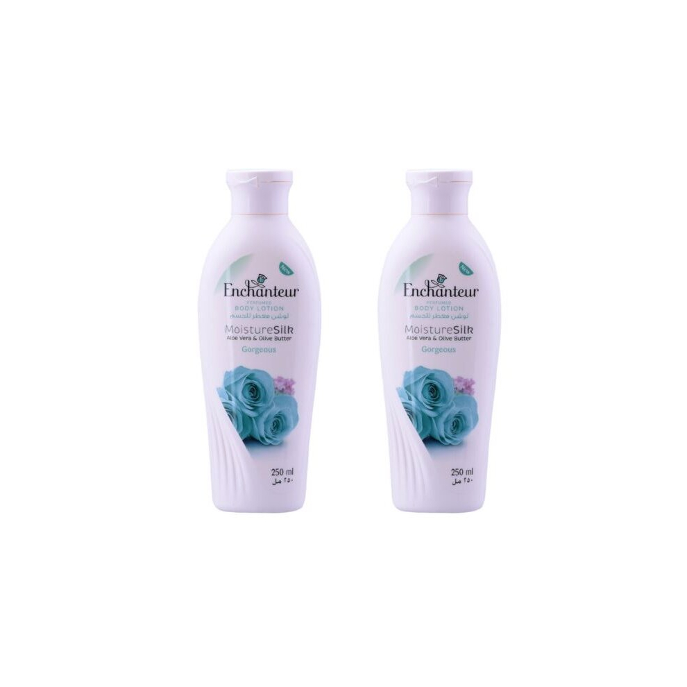 Enchanteur Moisture Soothing  Silk Gorgeous Body Lotion White For All Skin Types  250ml Pack of 2