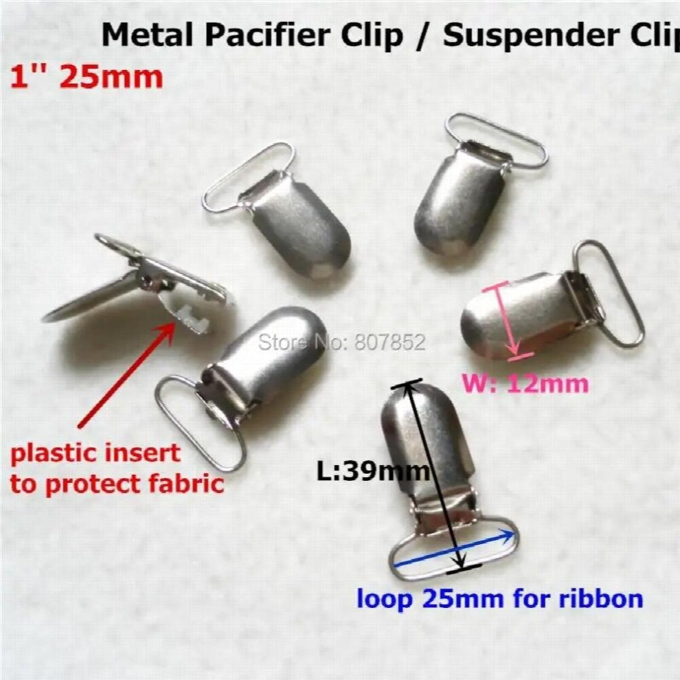 100Pcs/Lot 1 25Mm Metal Hook Baby Dummy Pacifier Holder Clips Suspender Clip Soother Clips For 2.5Cm Ribbon Multicoloured