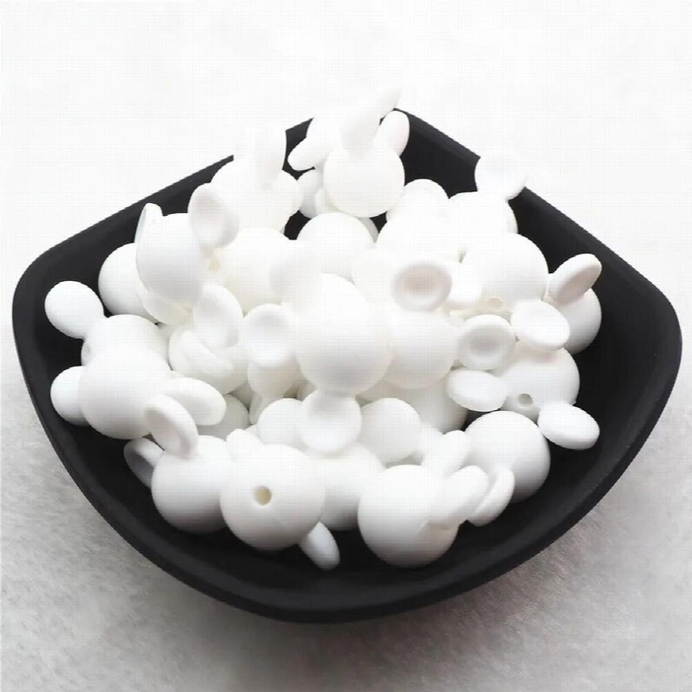 Chengkai 100pcs Silicone Teether Beads DIY Baby Animal Mouse Teething Montessori Sensory Toy Pacifier Jewelry Making Bead