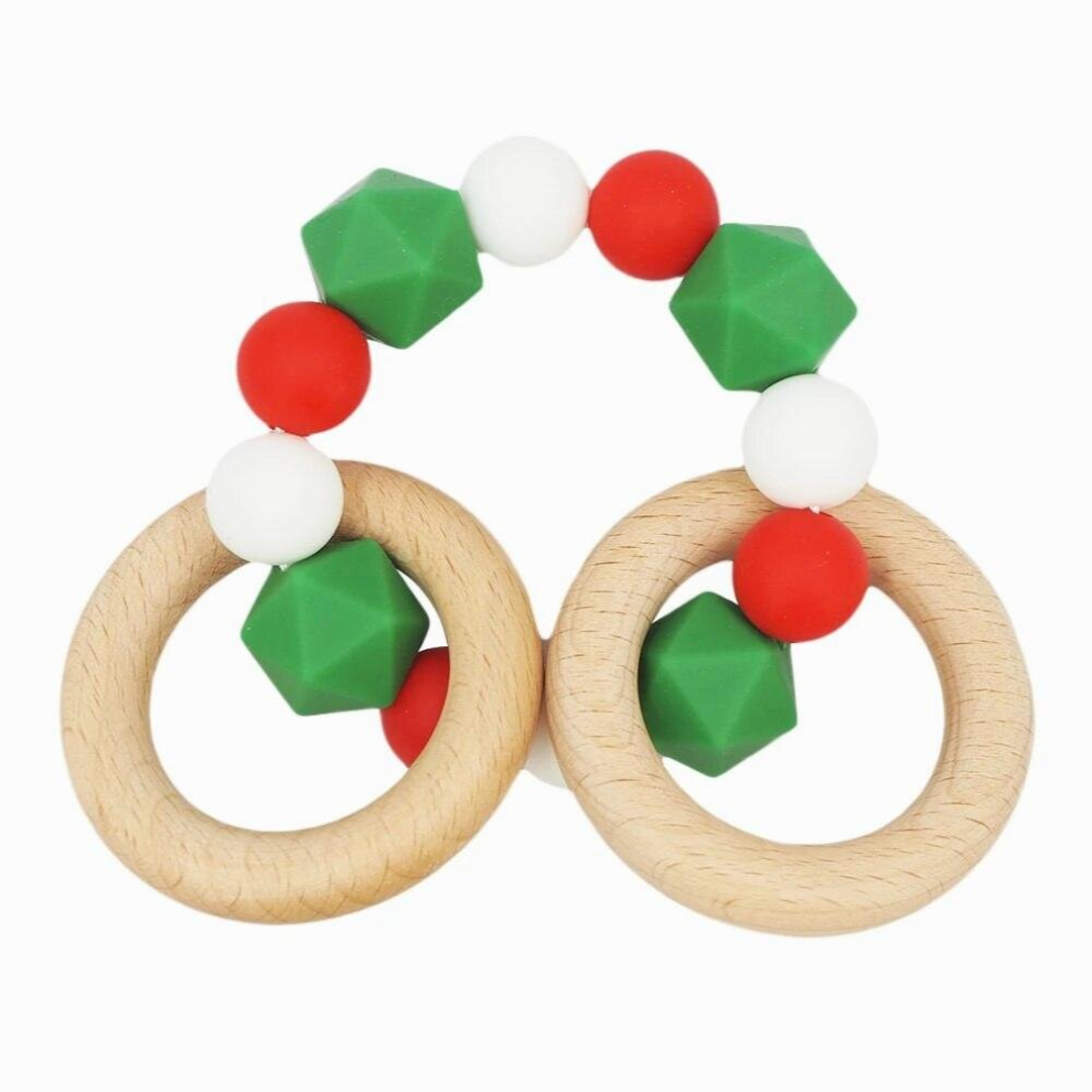 Chenkai 5PCS BPA Wooden Silicone Teether Ring Teether Tortoise Teething Food For DIY Nursing Pacifier Chain
