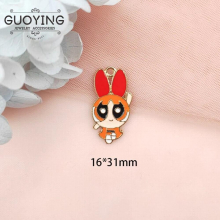 10pcs cartoon character little girl alloy drip DIY jewelry accessories Japanese cartoon pendant necklace pendant